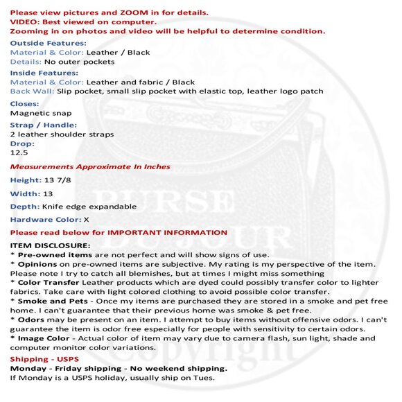 Banana Republic Effortless Tote Black Pebbled Leather Magnetic Snap Closure - Picture 8 of 9